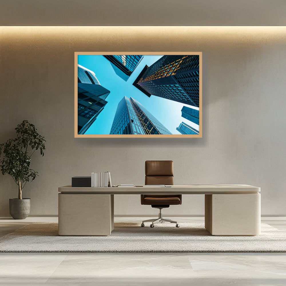 Skyscraper Tower Buildings - Framed Canvas
