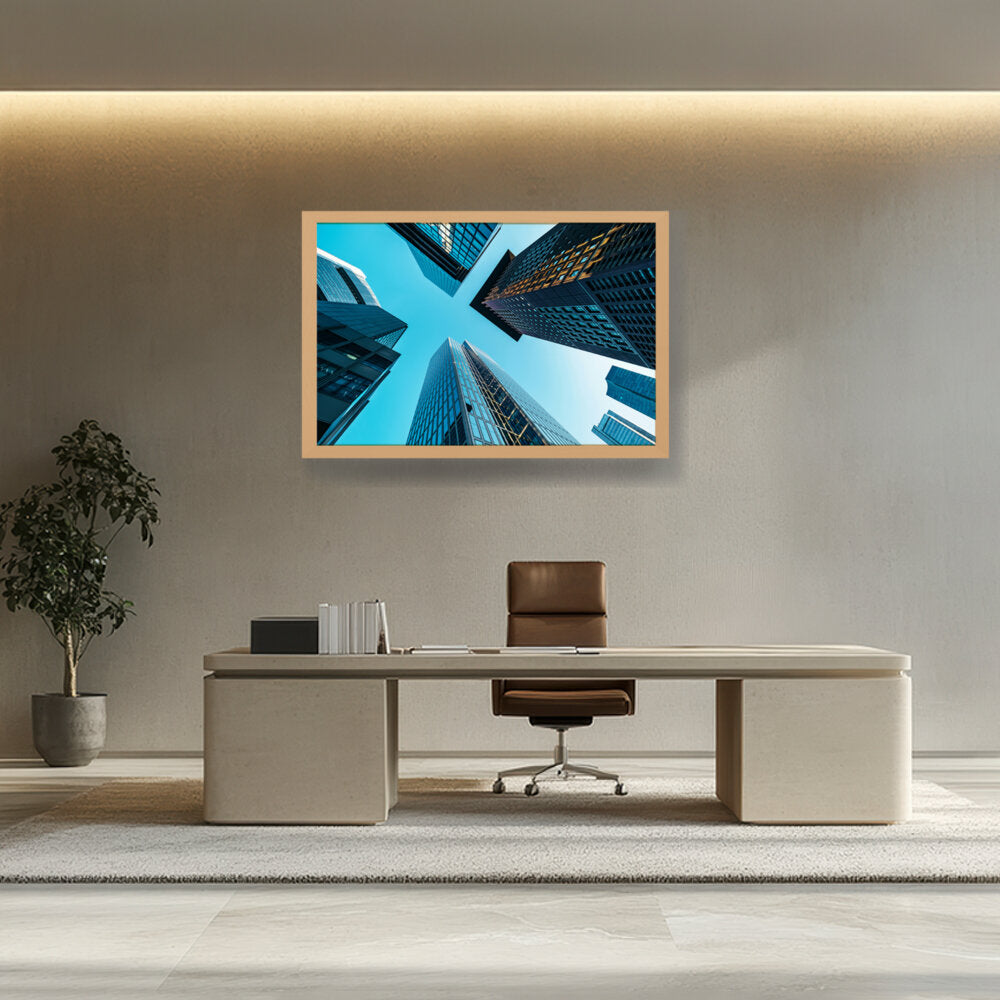 Skyscraper Tower Buildings - Framed Canvas