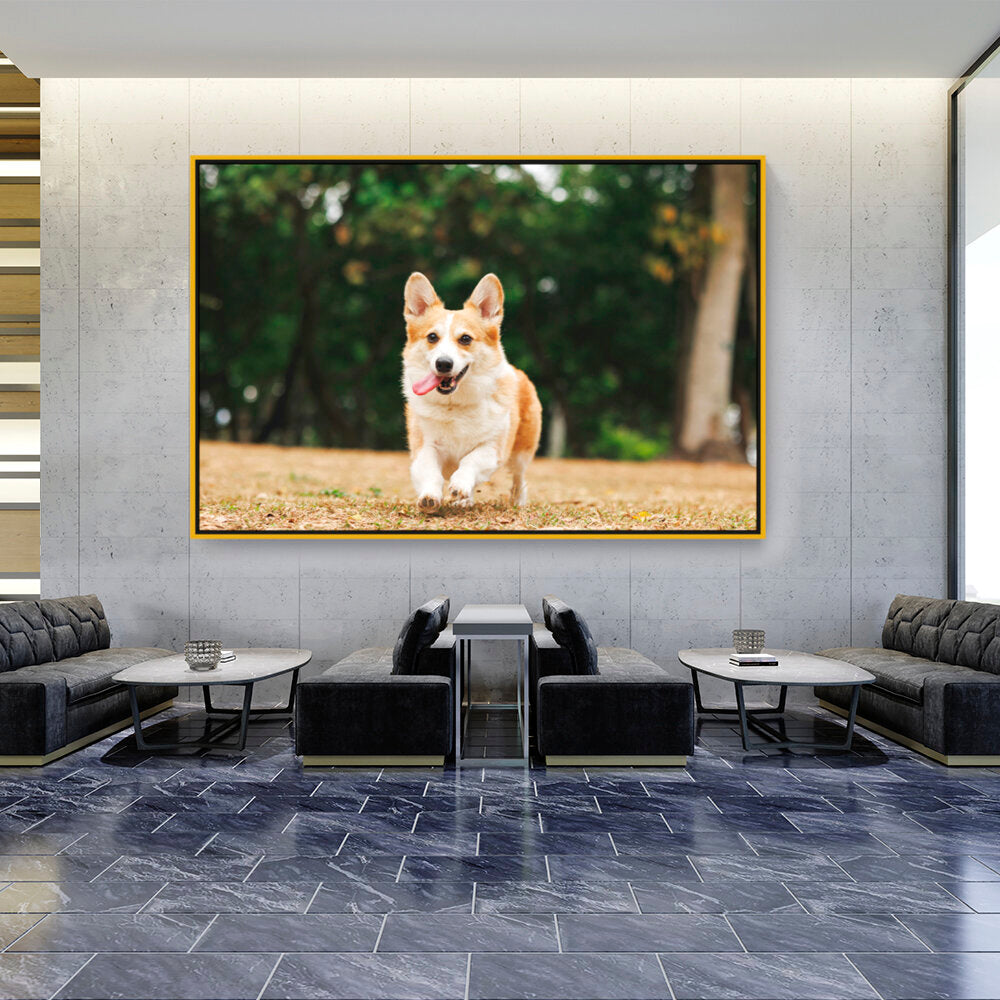 Cute Welsh Corgi Dog - FLOATING FRAME