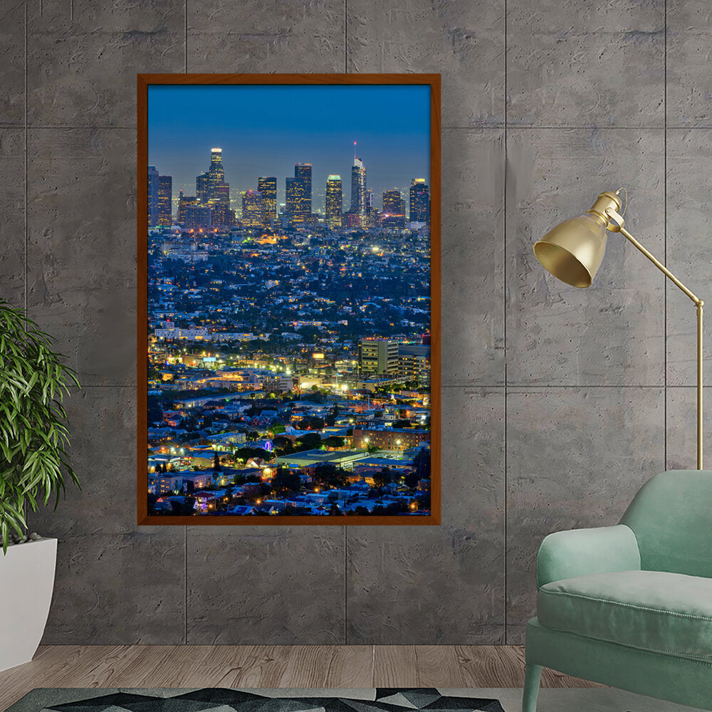 Scenic View Of Los Angeles - Framed Canvas