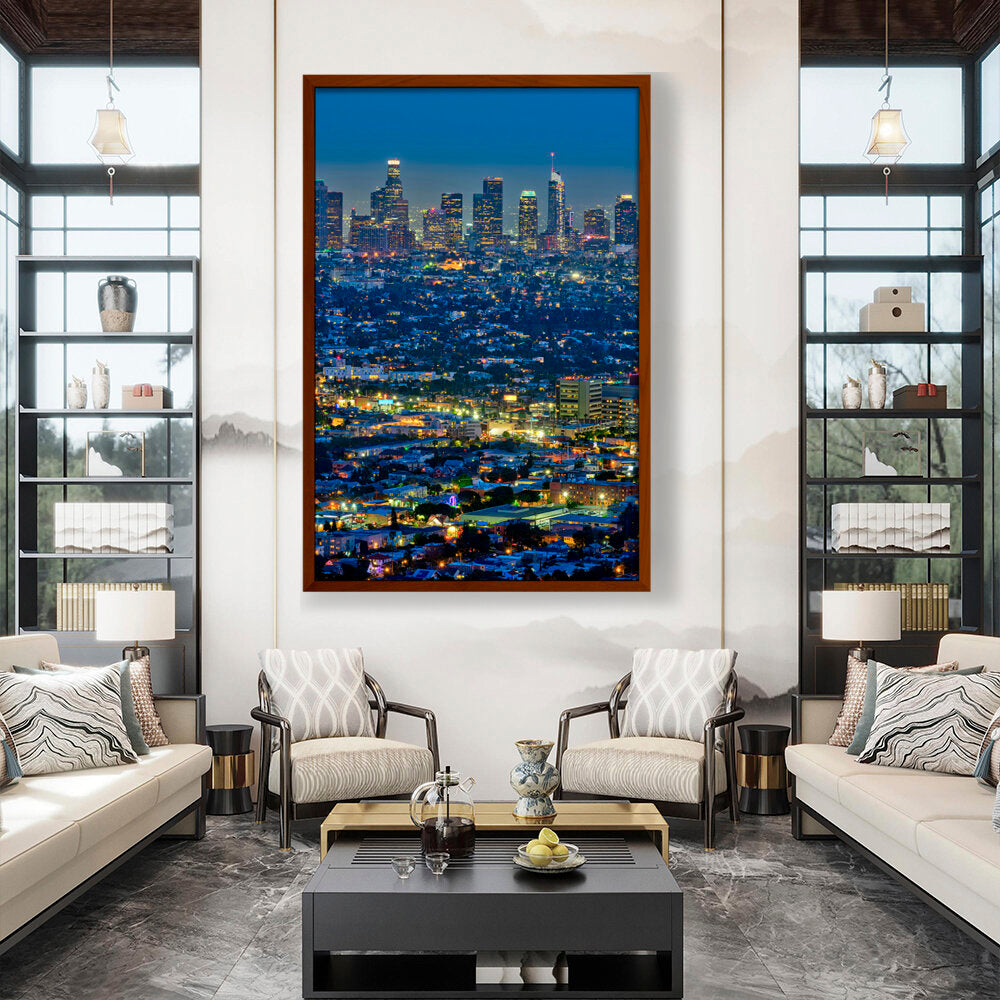 Scenic View Of Los Angeles - Framed Canvas