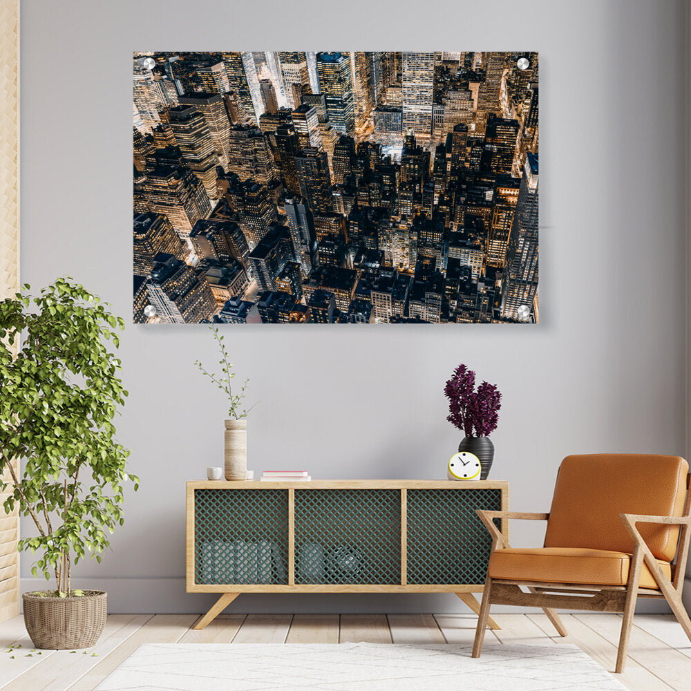 Aerial View Of Manhattan - Acrylic Wall Photo