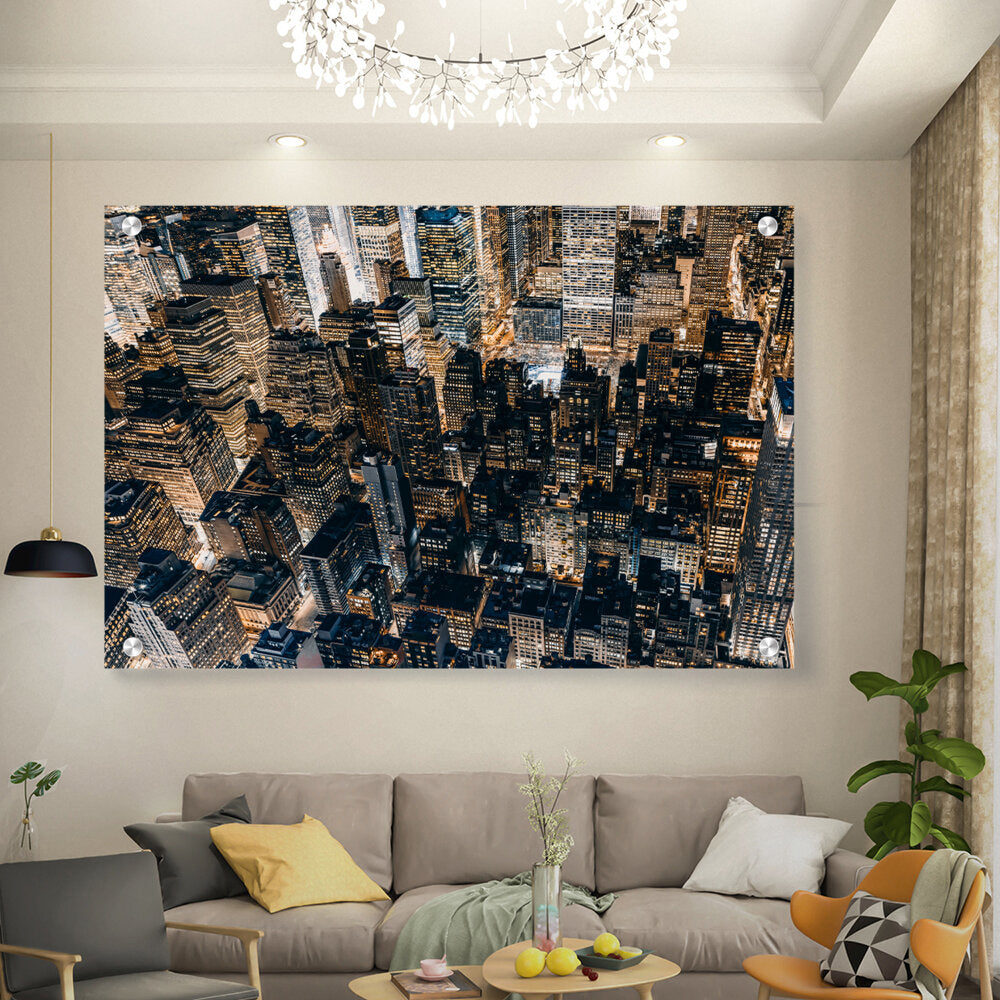 Aerial View Of Manhattan - Acrylic Wall Photo