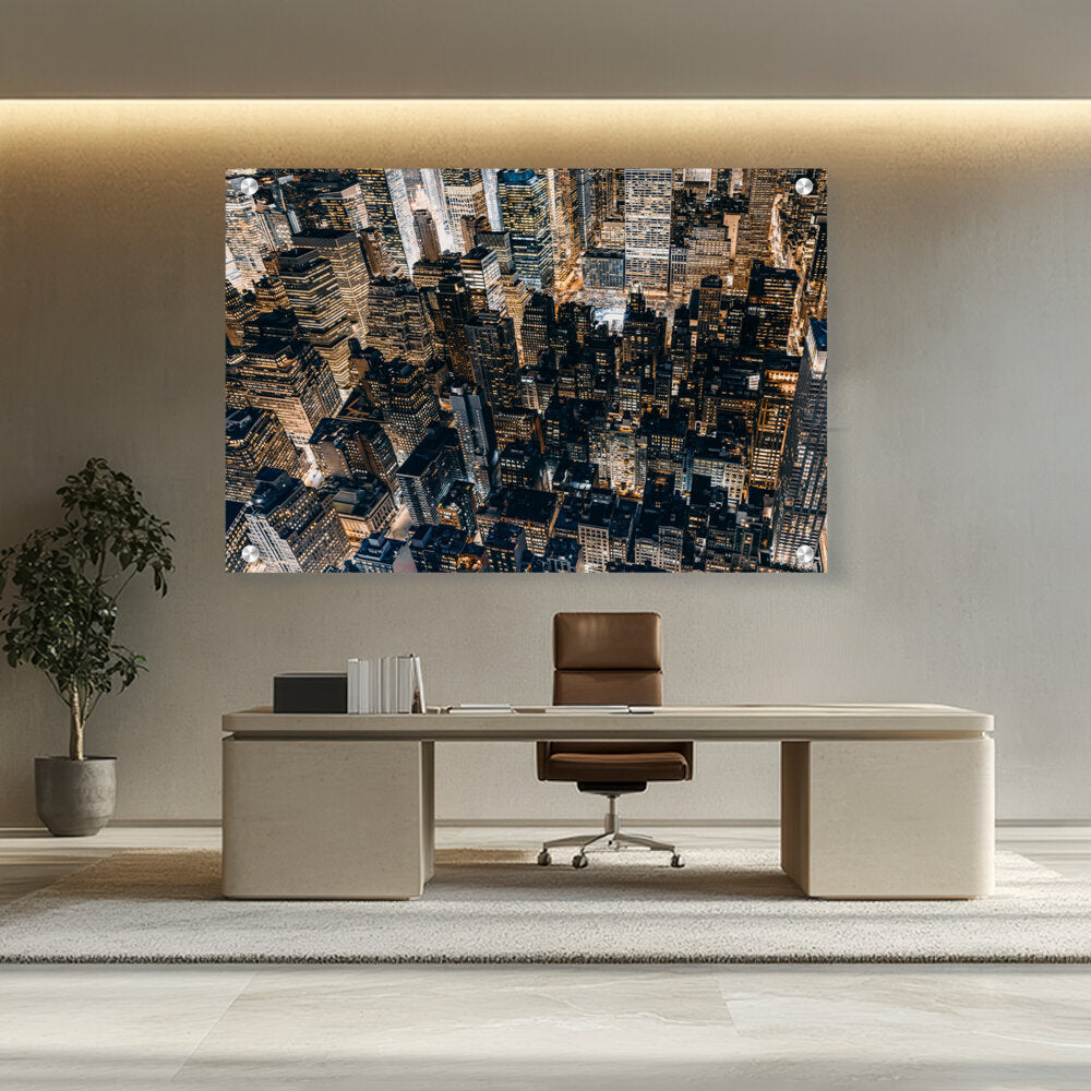 Picasoul - Artist - Aerial View Of Manhattan - Acrylic Wall Photo