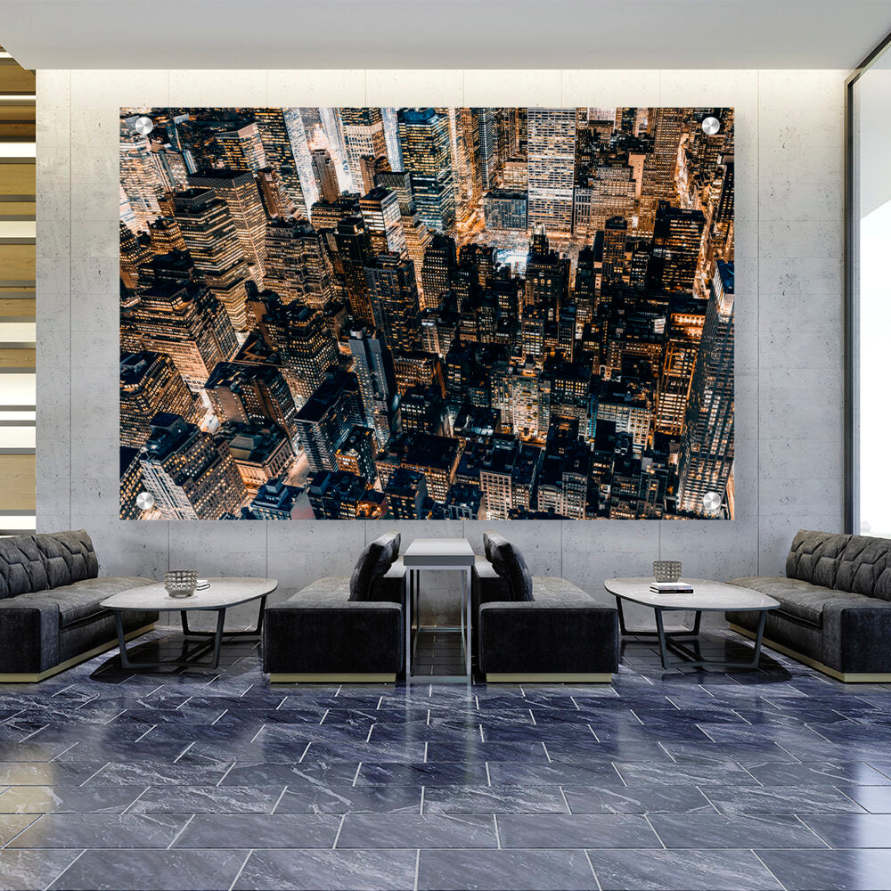 Aerial View Of Manhattan - Acrylic Wall Photo