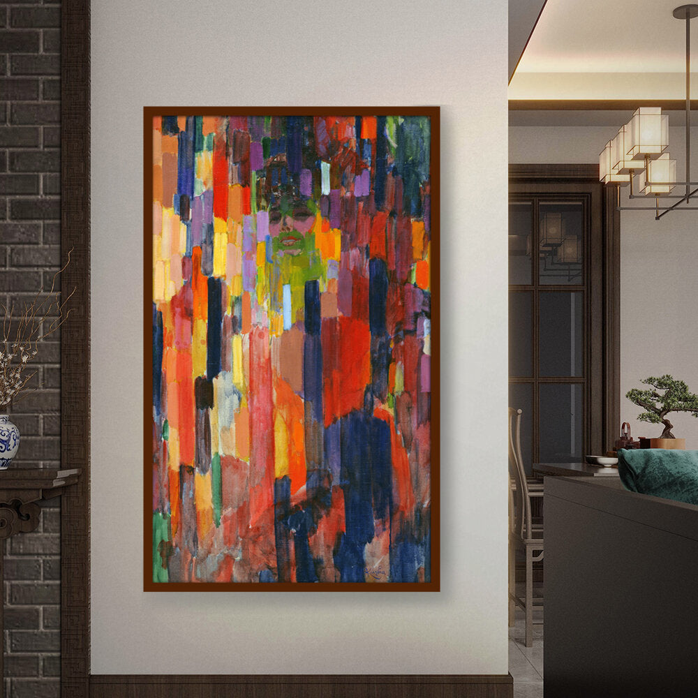 Madame Kupka Among Verticals - Framed Canvas