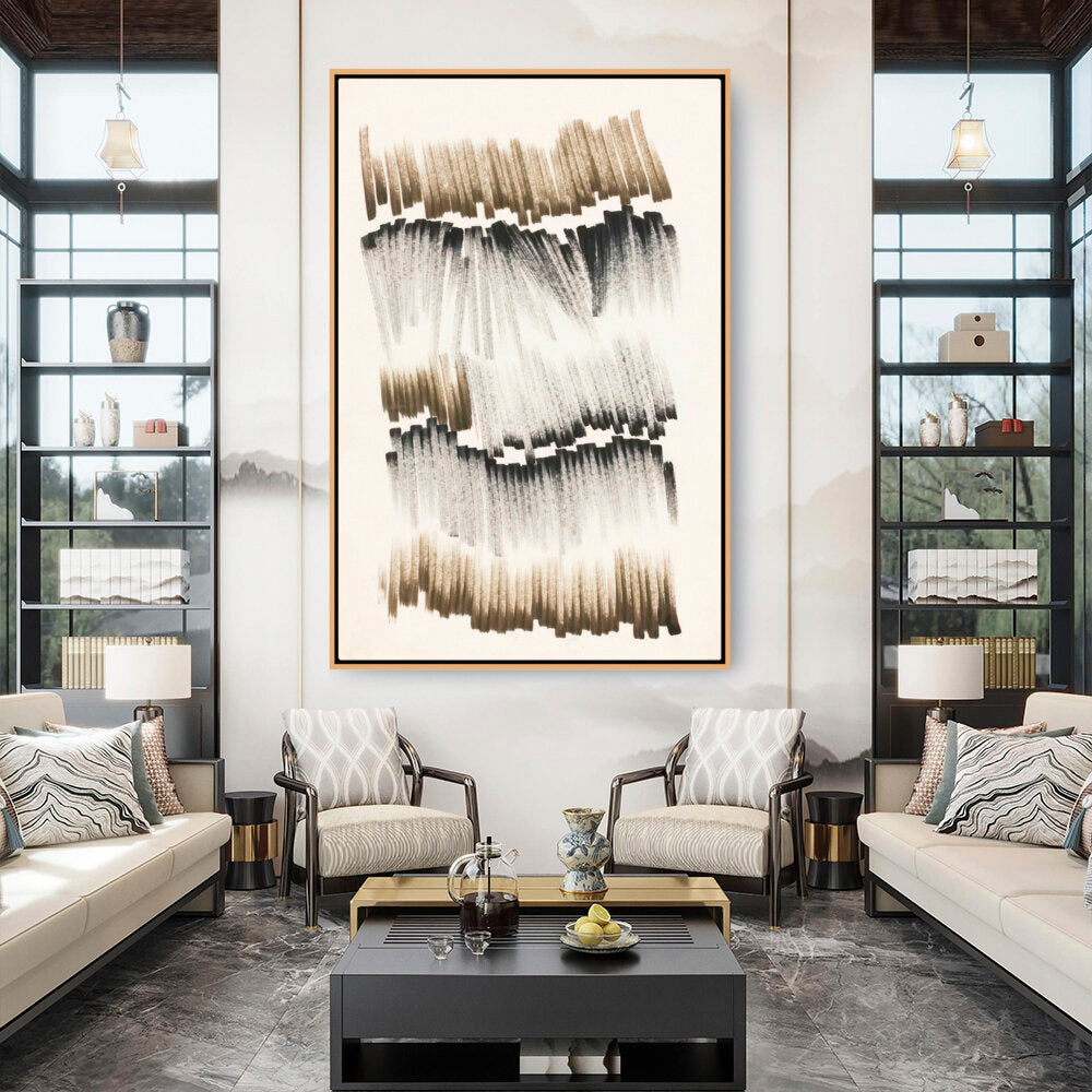 Ephemeral Strokes Painting - FLOATING FRAME