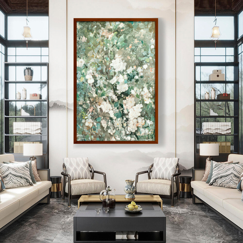 Flowering Apple Branch - Framed Canvas