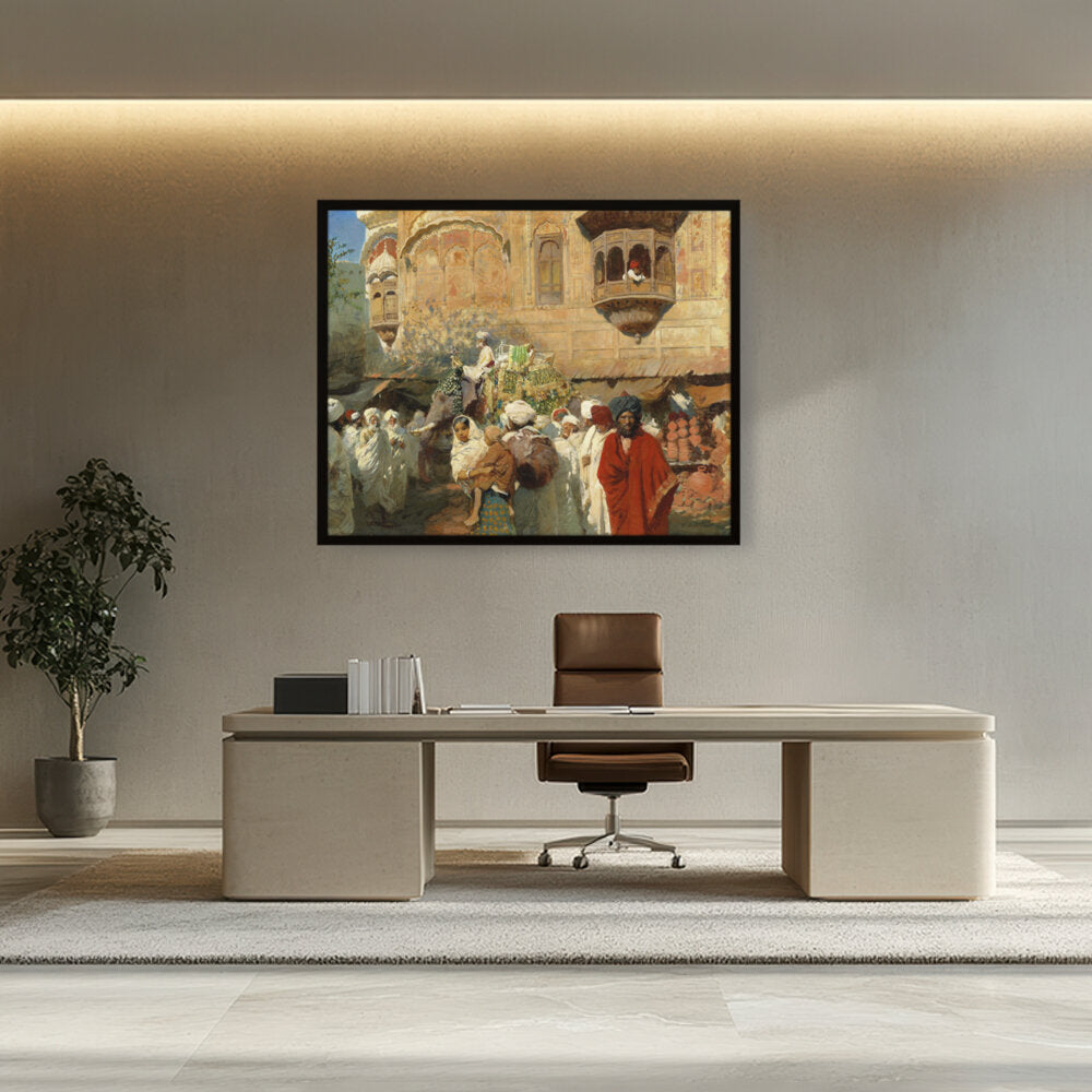 A Street In Jodhpur - Framed Canvas
