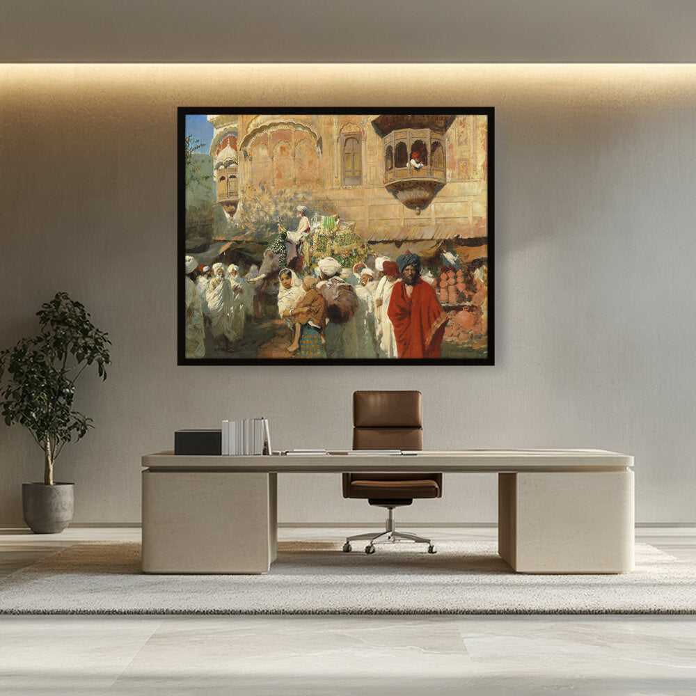 A Street In Jodhpur - Framed Canvas
