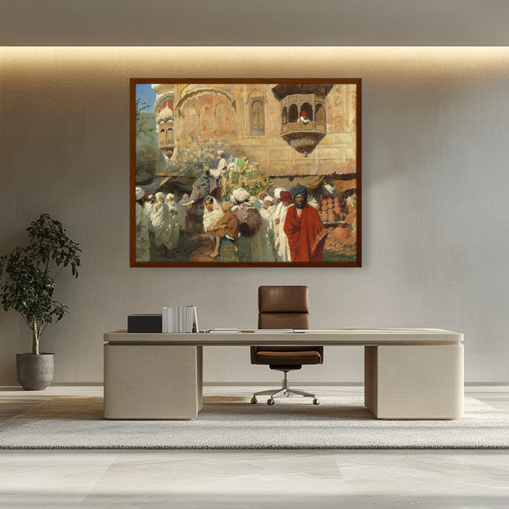 A Street In Jodhpur - Framed Canvas