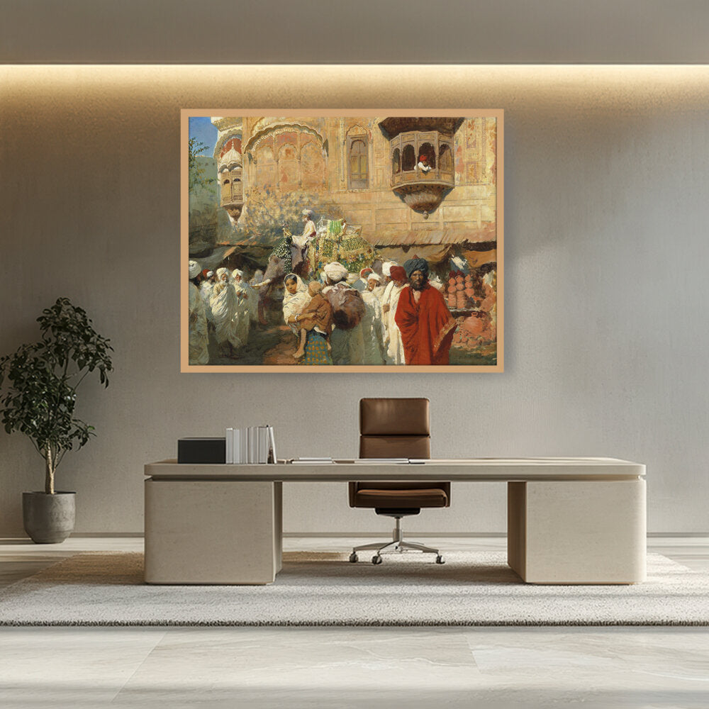 A Street In Jodhpur - Framed Canvas