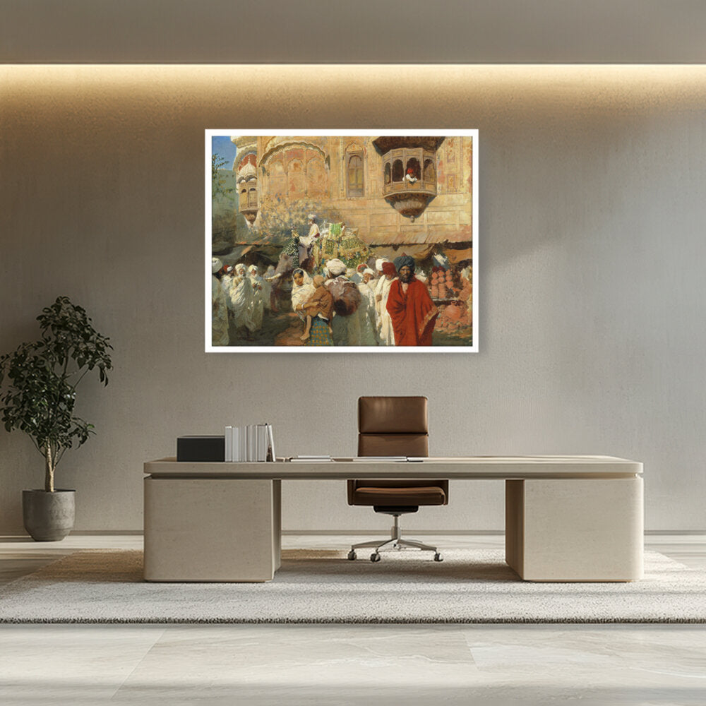 A Street In Jodhpur - Framed Canvas