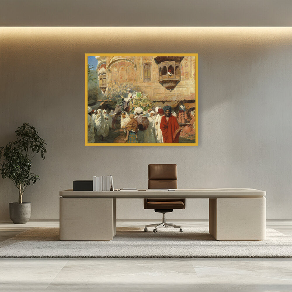 A Street In Jodhpur - Framed Canvas