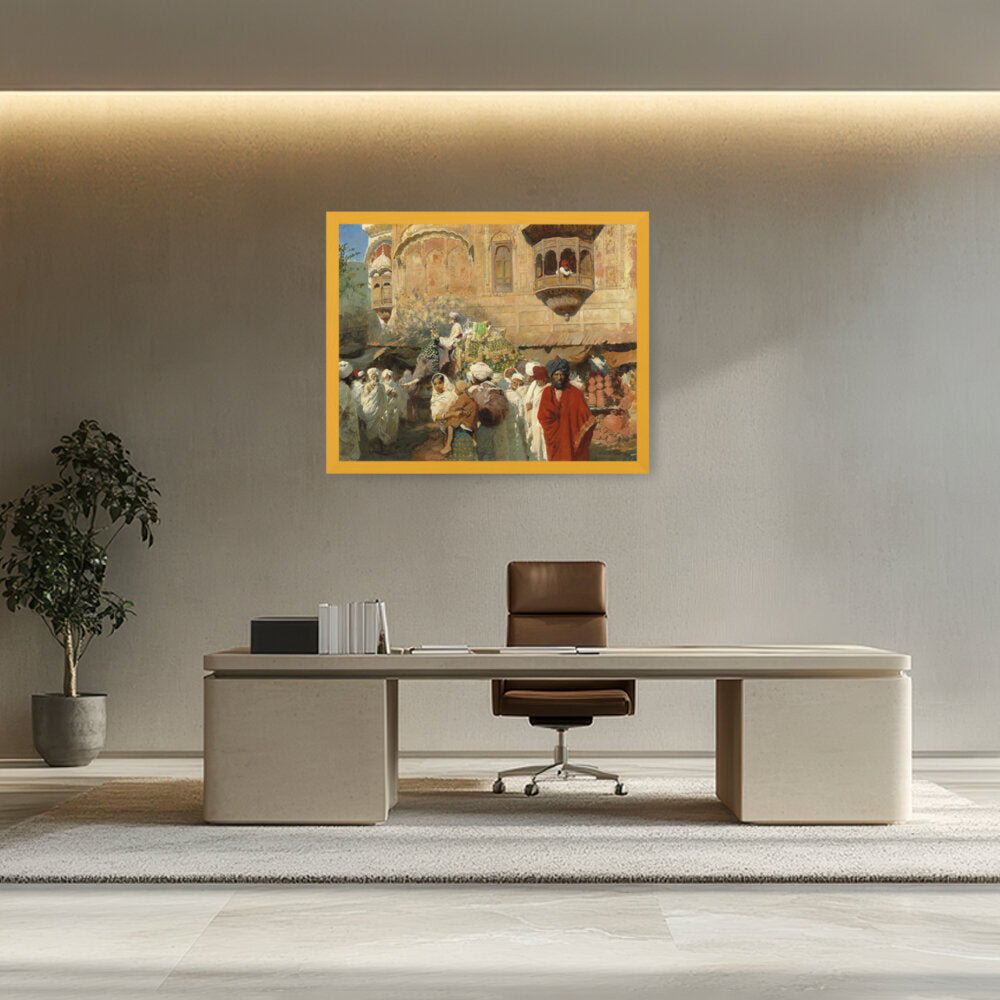A Street In Jodhpur - Framed Canvas