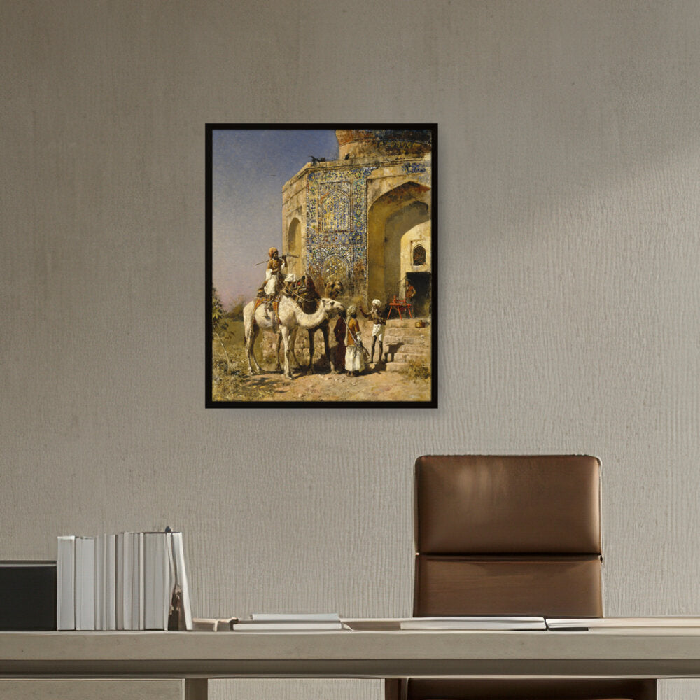 The Old Blue-Tiled Mosque - Framed Canvas