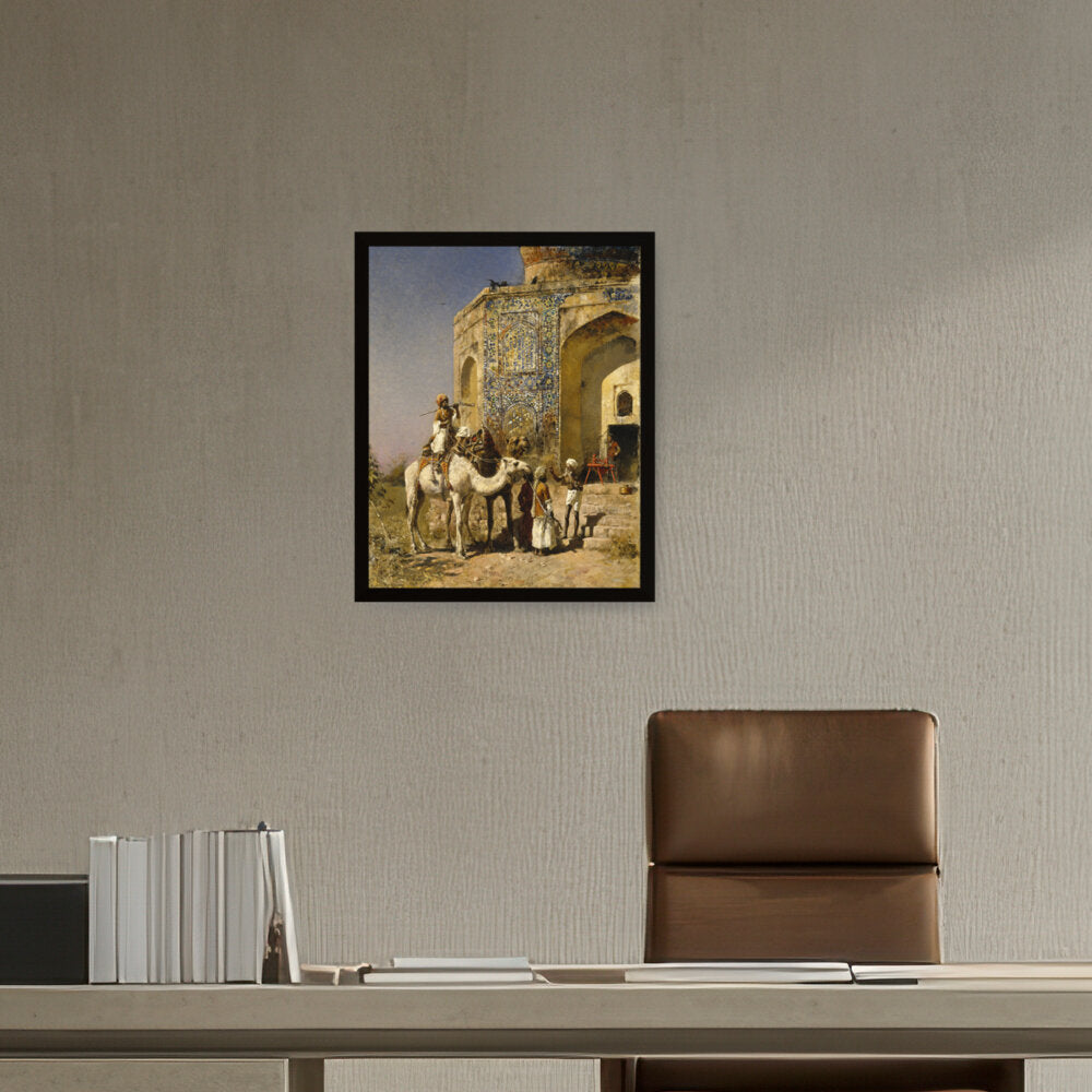The Old Blue-Tiled Mosque - Framed Canvas