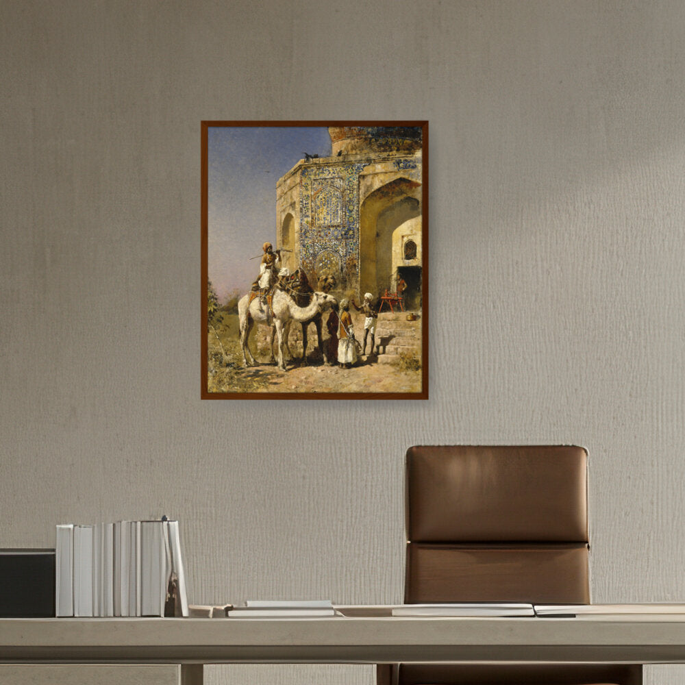 The Old Blue-Tiled Mosque - Framed Canvas