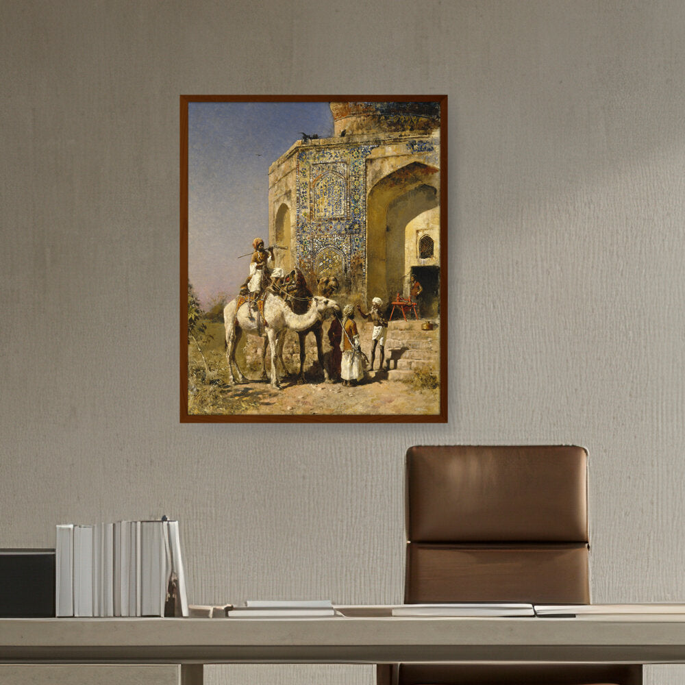 The Old Blue-Tiled Mosque - Framed Canvas