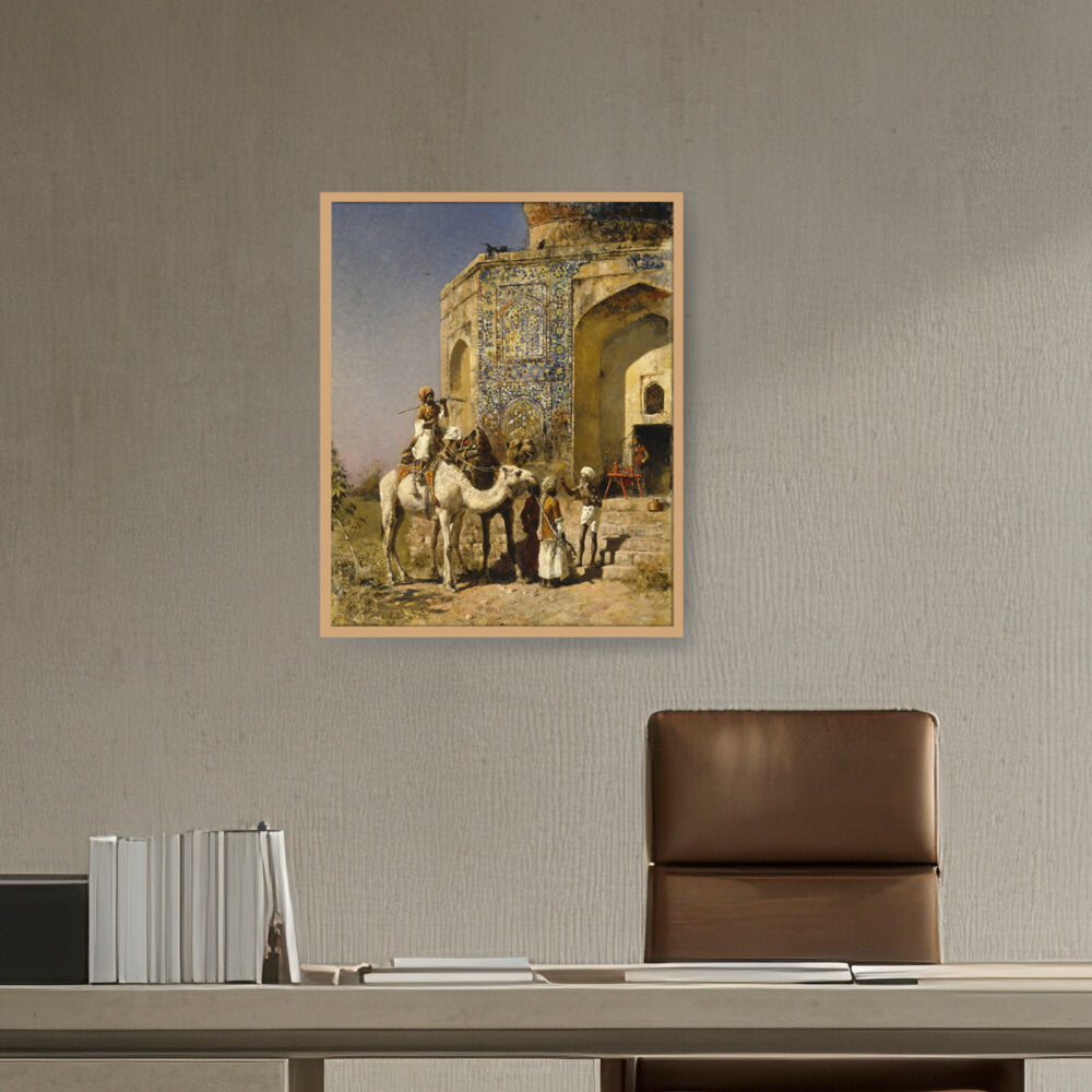 The Old Blue-Tiled Mosque - Framed Canvas