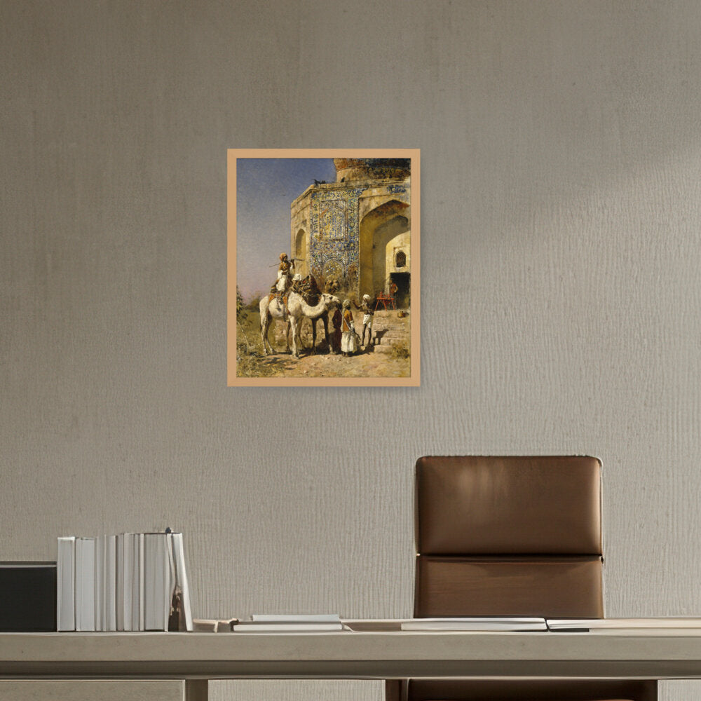 The Old Blue-Tiled Mosque - Framed Canvas