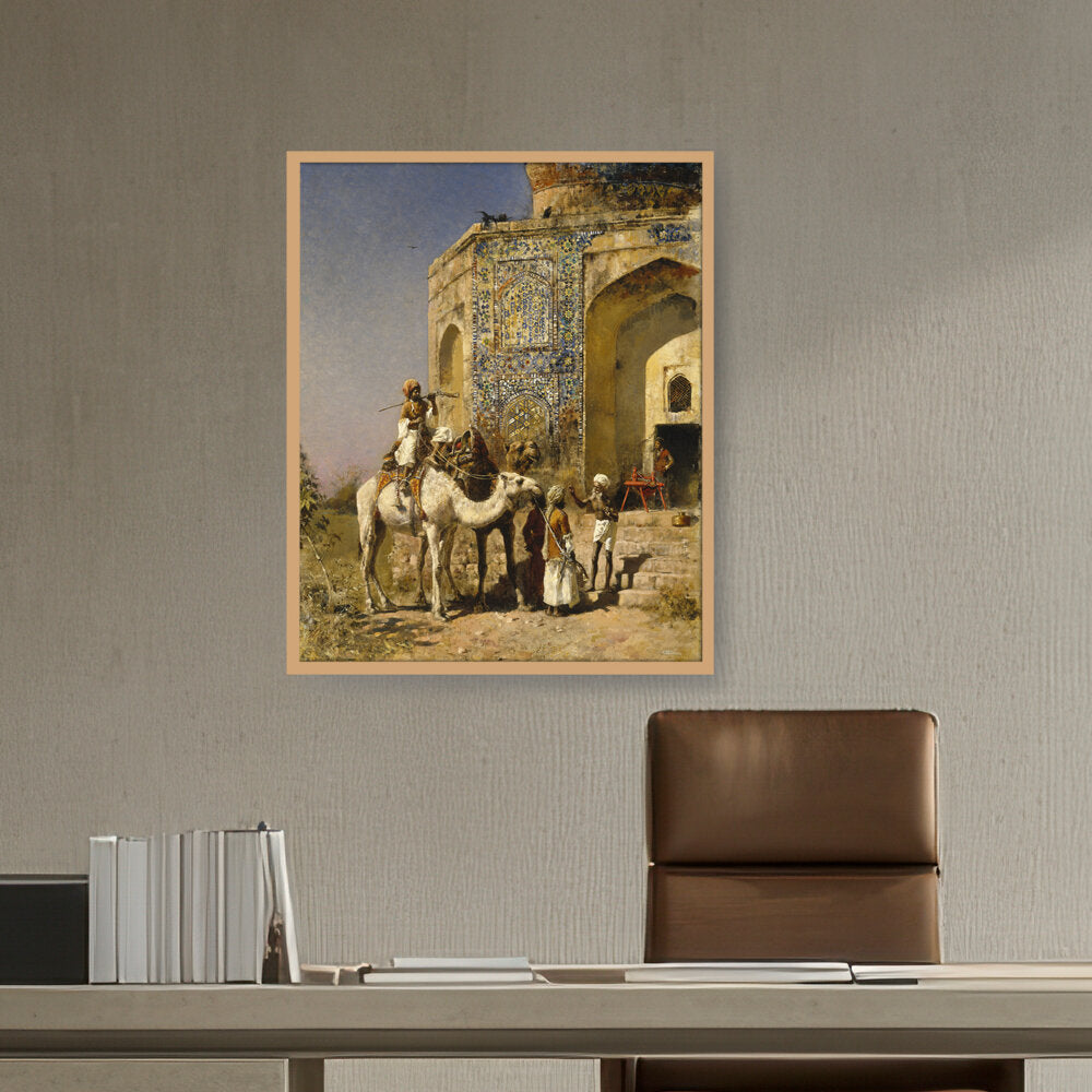 The Old Blue-Tiled Mosque - Framed Canvas