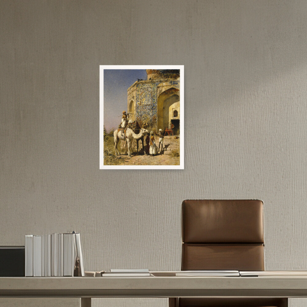 The Old Blue-Tiled Mosque - Framed Canvas