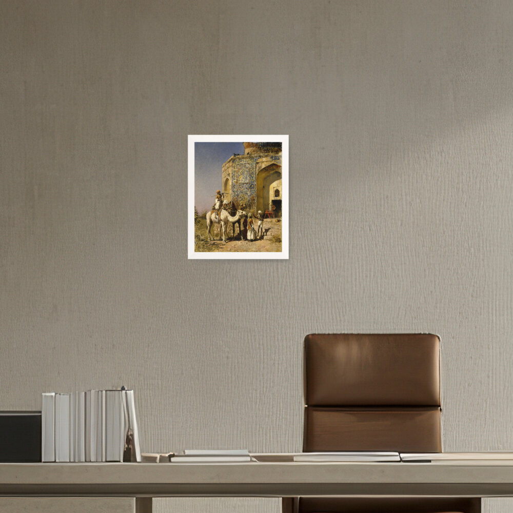 The Old Blue-Tiled Mosque - Framed Canvas