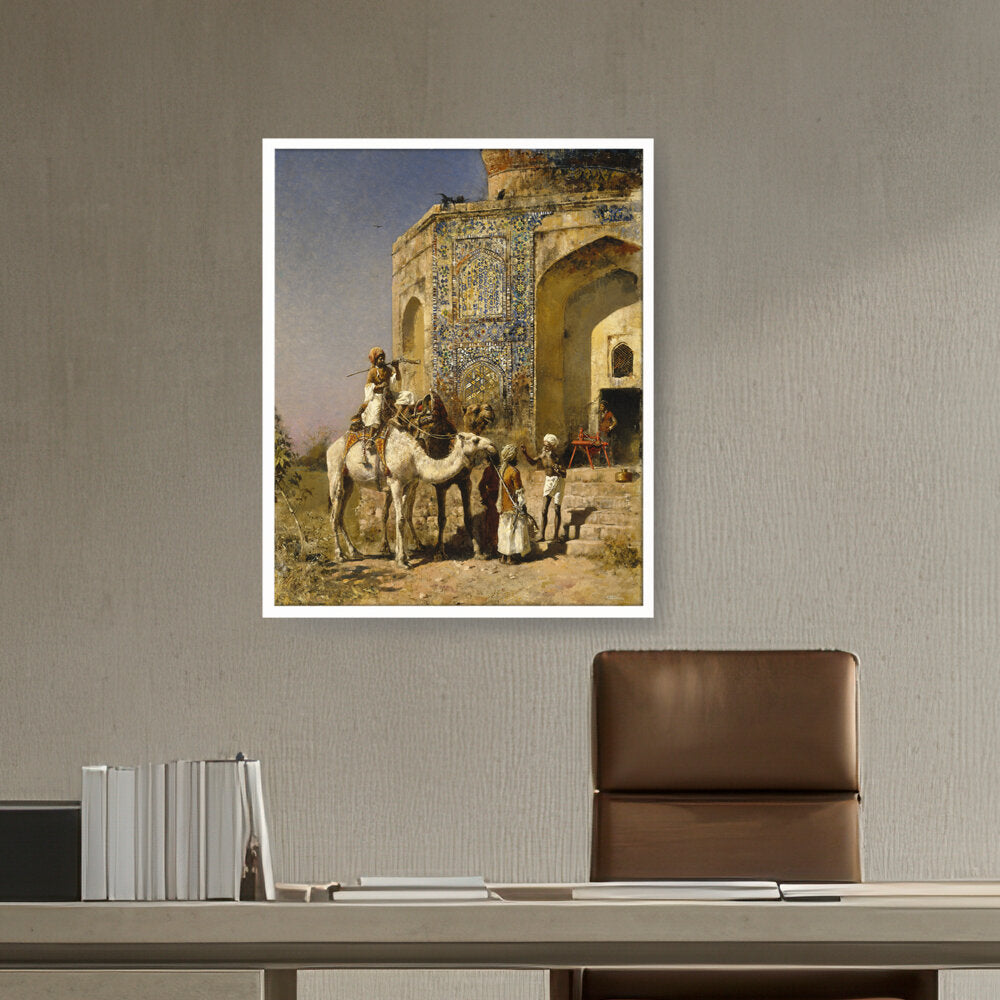 The Old Blue-Tiled Mosque - Framed Canvas