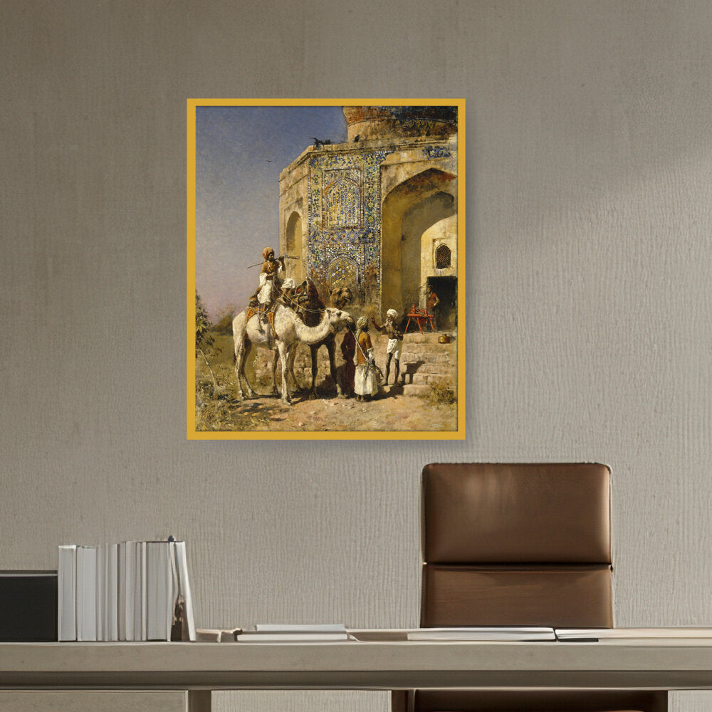 The Old Blue-Tiled Mosque - Framed Canvas