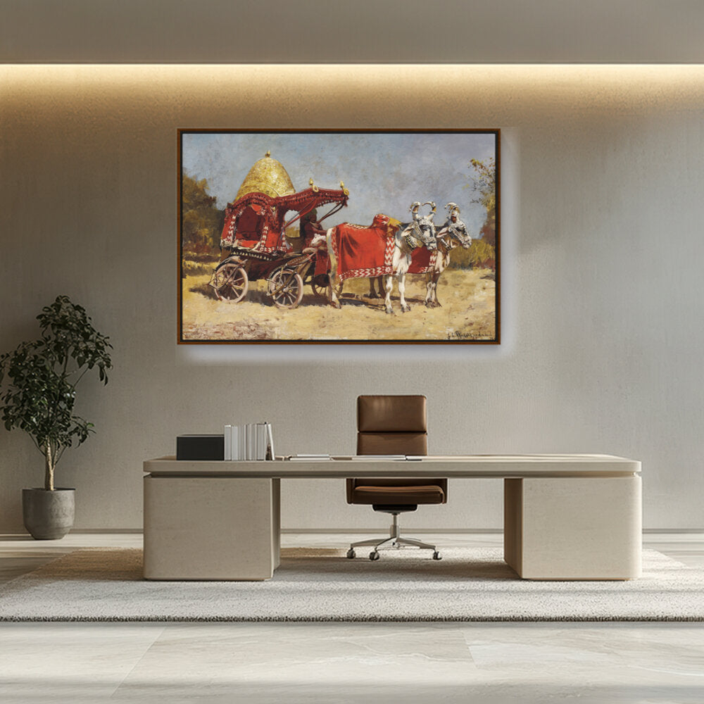 Native Gharry Bullock Cart - FLOATING FRAME
