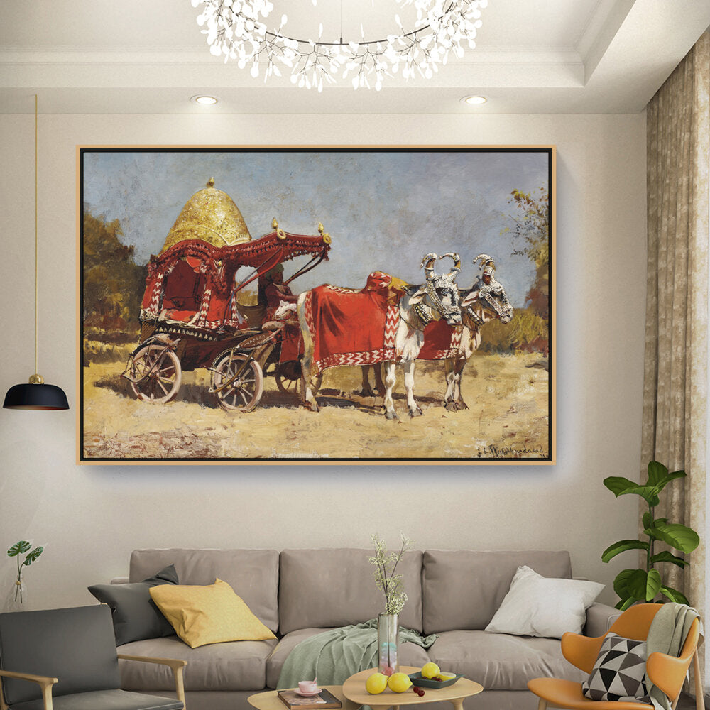 Native Gharry Bullock Cart - FLOATING FRAME