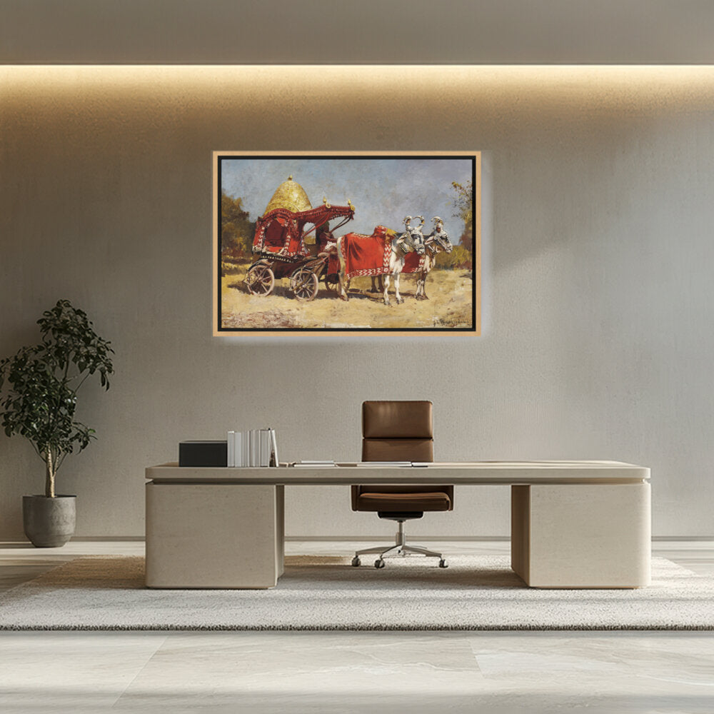 Native Gharry Bullock Cart - FLOATING FRAME