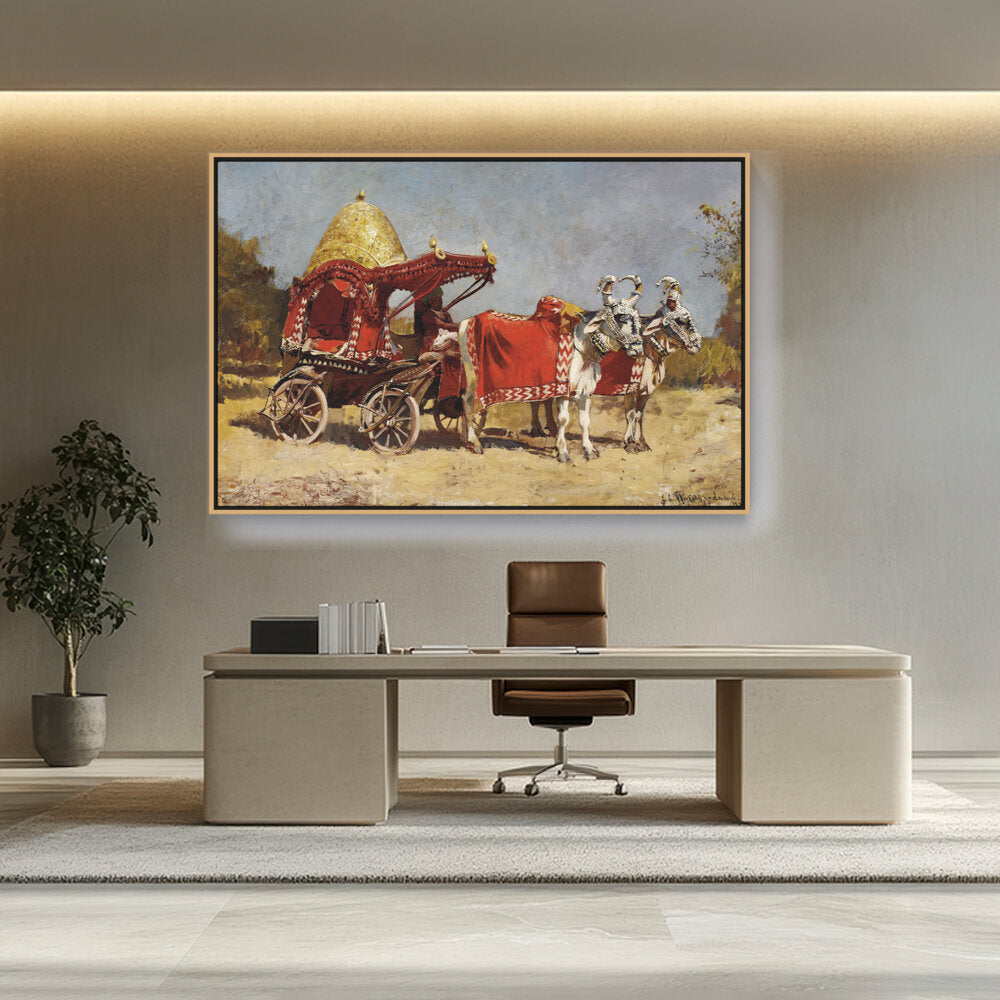 Native Gharry Bullock Cart - FLOATING FRAME