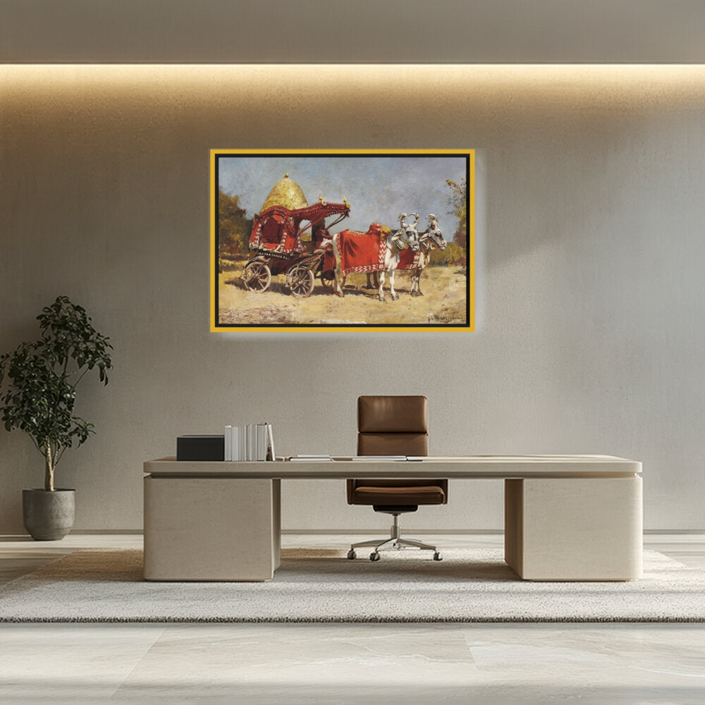 Native Gharry Bullock Cart - FLOATING FRAME