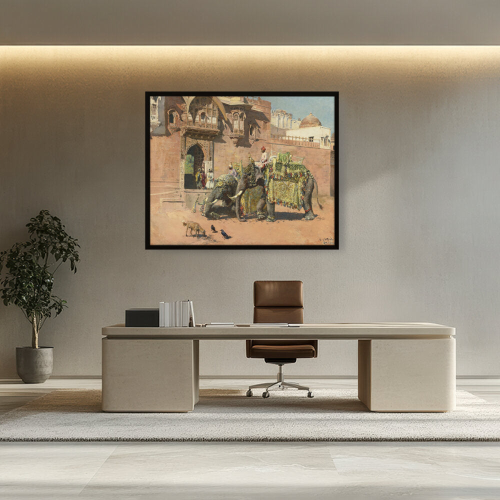 The Elephants Of The Rajah - Framed Canvas