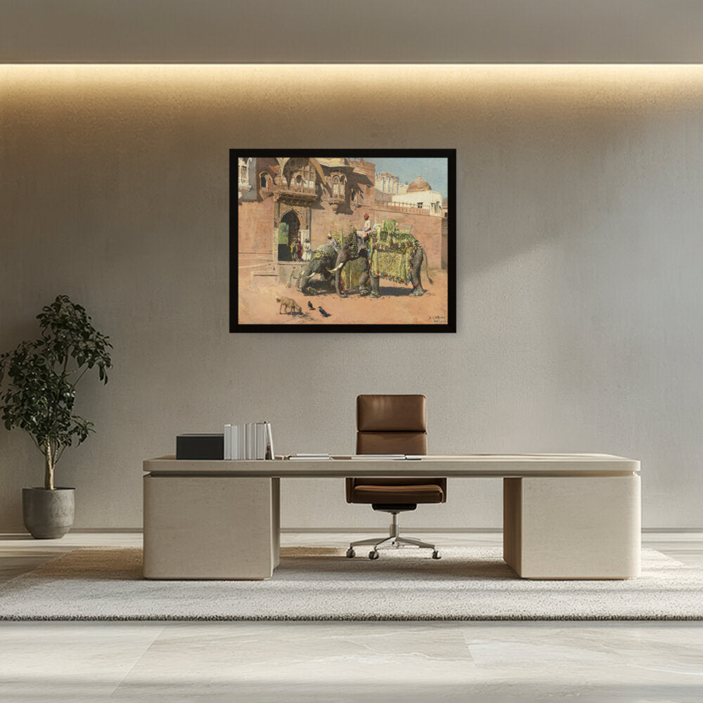 The Elephants Of The Rajah - Framed Canvas