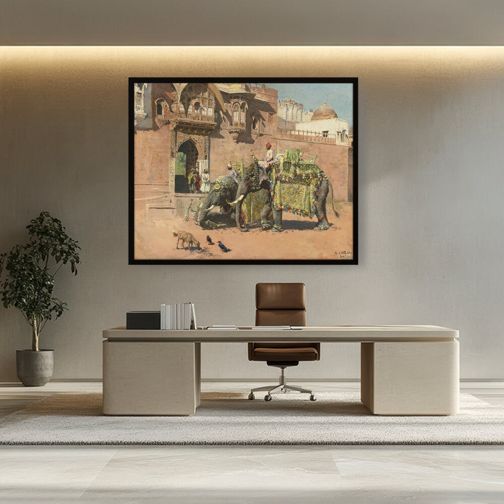 The Elephants Of The Rajah - Framed Canvas