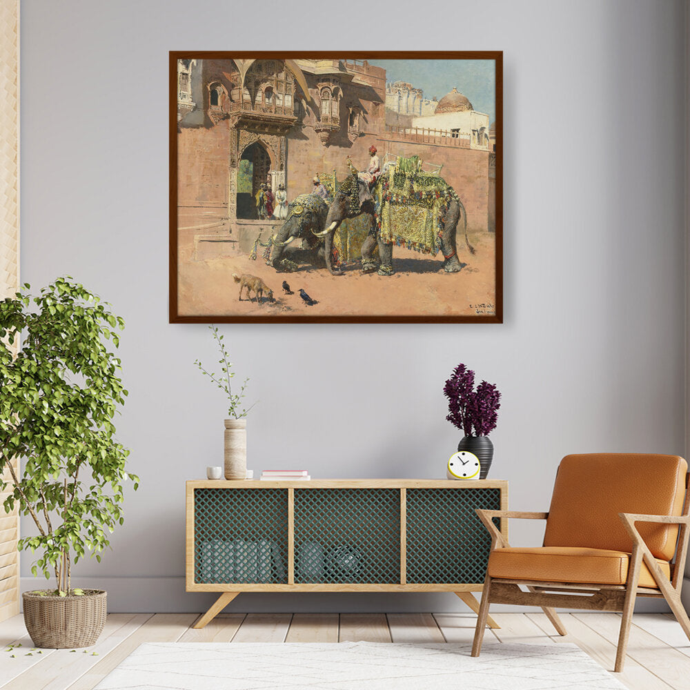 The Elephants Of The Rajah - Framed Canvas