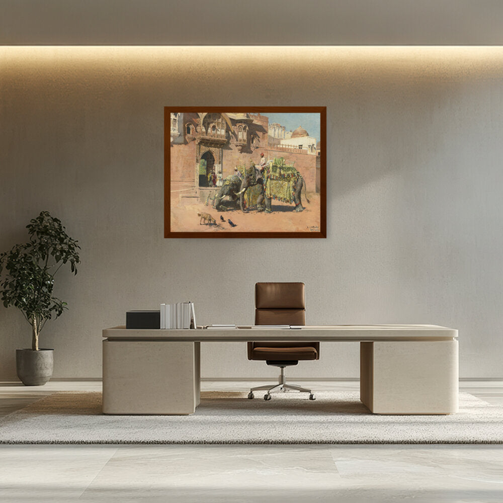 The Elephants Of The Rajah - Framed Canvas