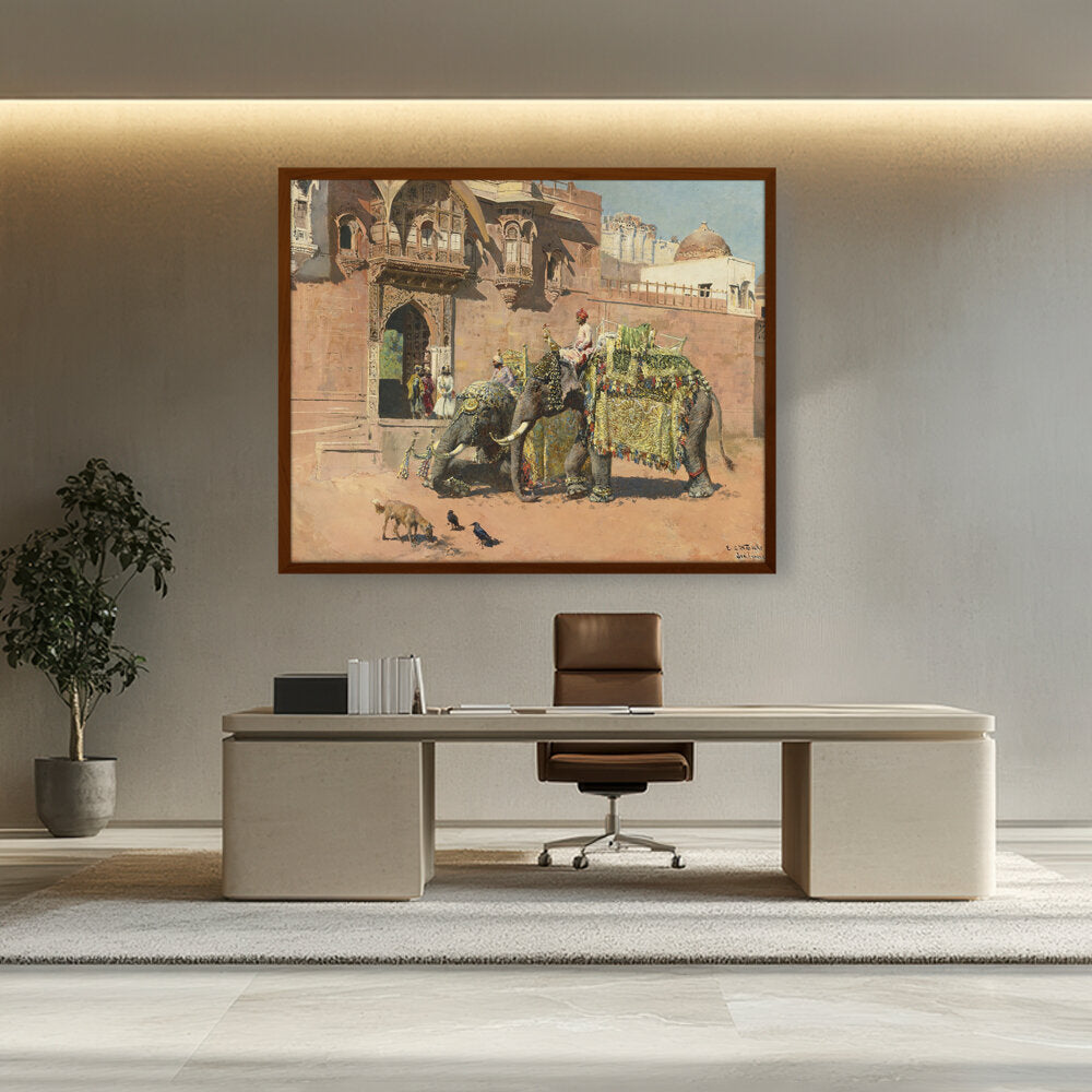 The Elephants Of The Rajah - Framed Canvas