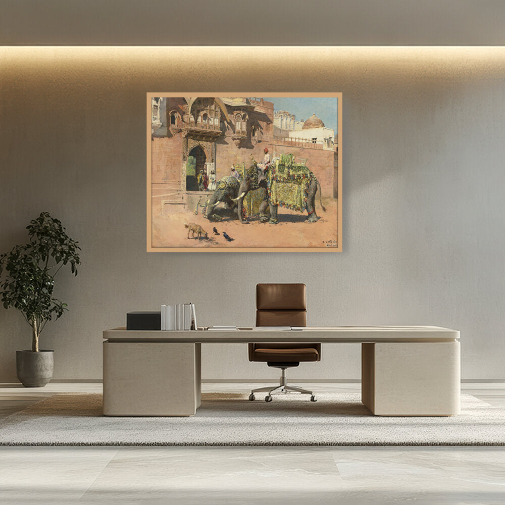The Elephants Of The Rajah - Framed Canvas