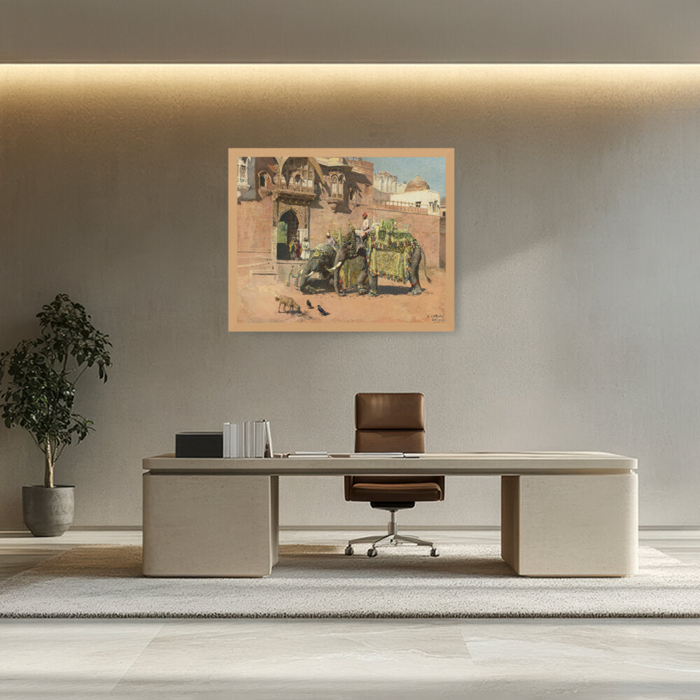 The Elephants Of The Rajah - Framed Canvas