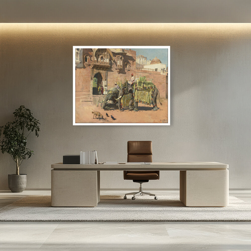 The Elephants Of The Rajah - Framed Canvas