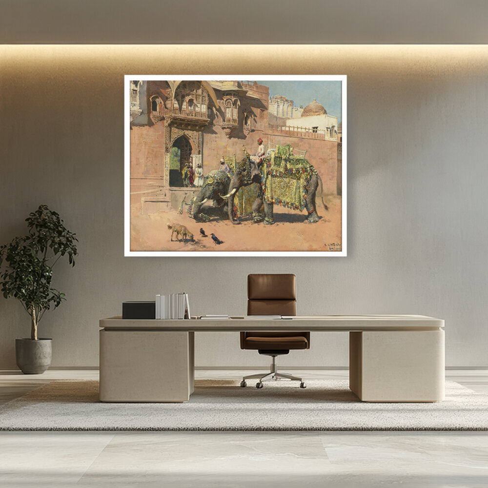 The Elephants Of The Rajah - Framed Canvas
