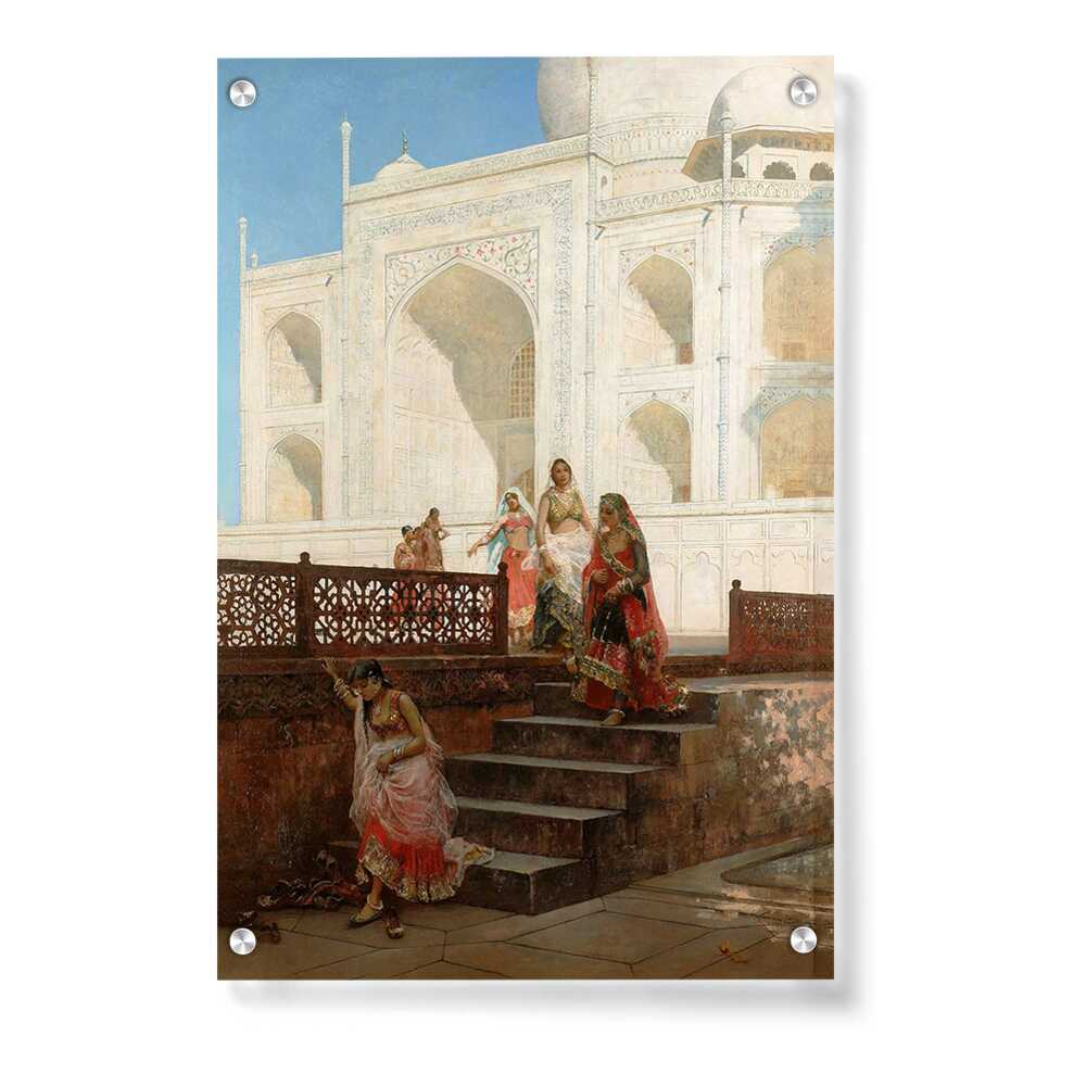 Nautch Girls At Taj Mahal - Acrylic Wall Photo