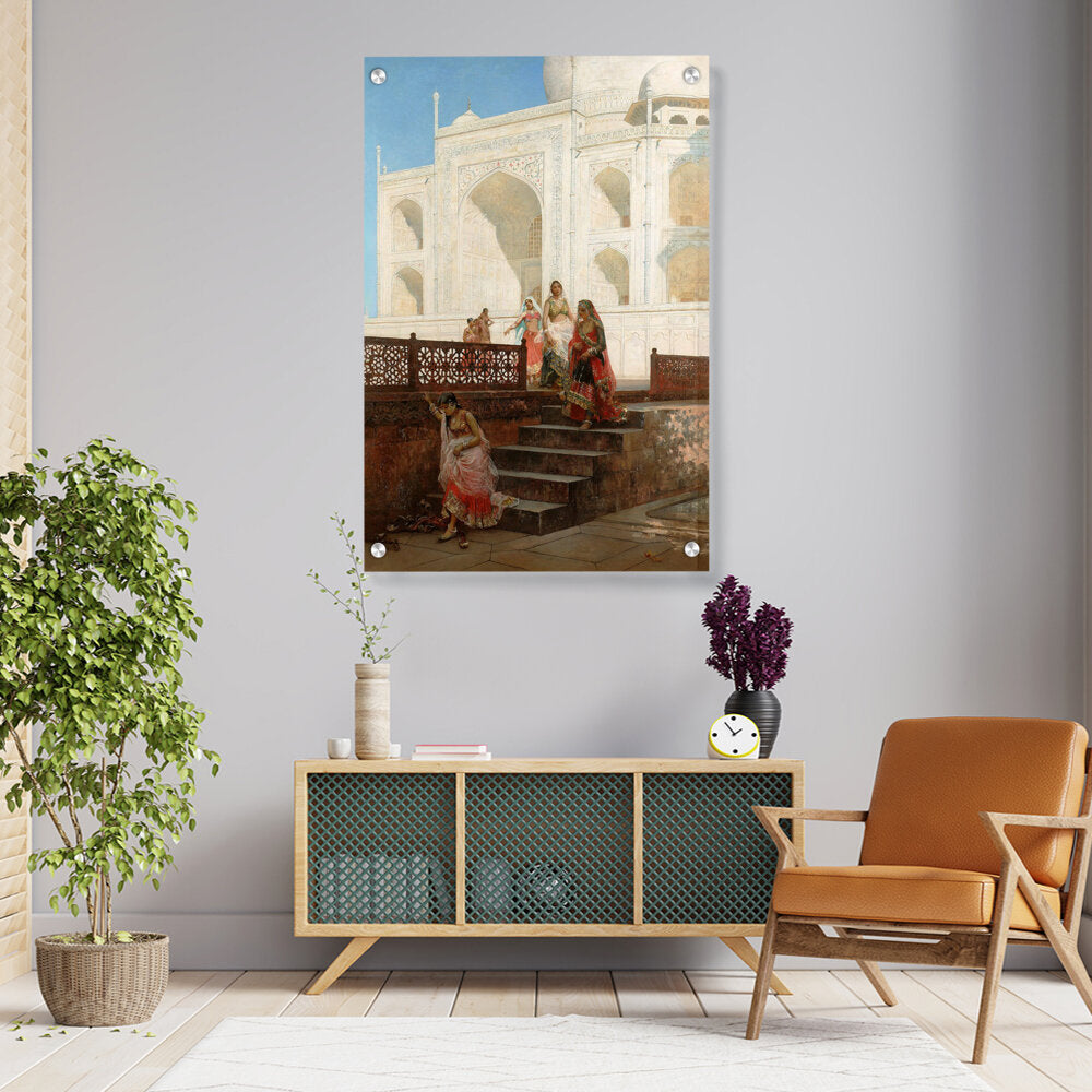 Nautch Girls At Taj Mahal - Acrylic Wall Photo