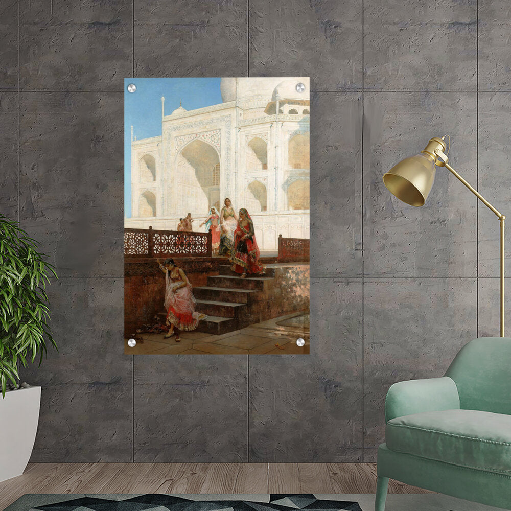 Nautch Girls At Taj Mahal - Acrylic Wall Photo