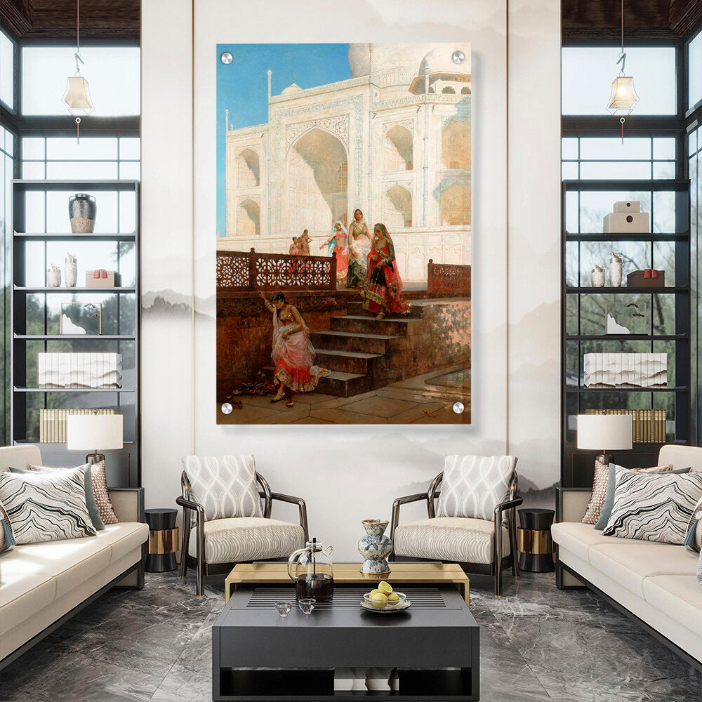 Nautch Girls At Taj Mahal - Acrylic Wall Photo