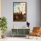 Nautch Girls At Taj Mahal - Framed Canvas
